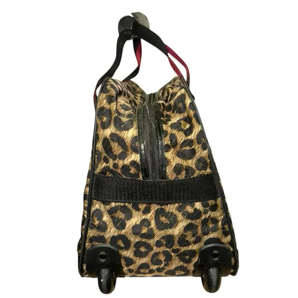 Brighton Leopard Cheetah Print Rolling Overnight Travel Bag